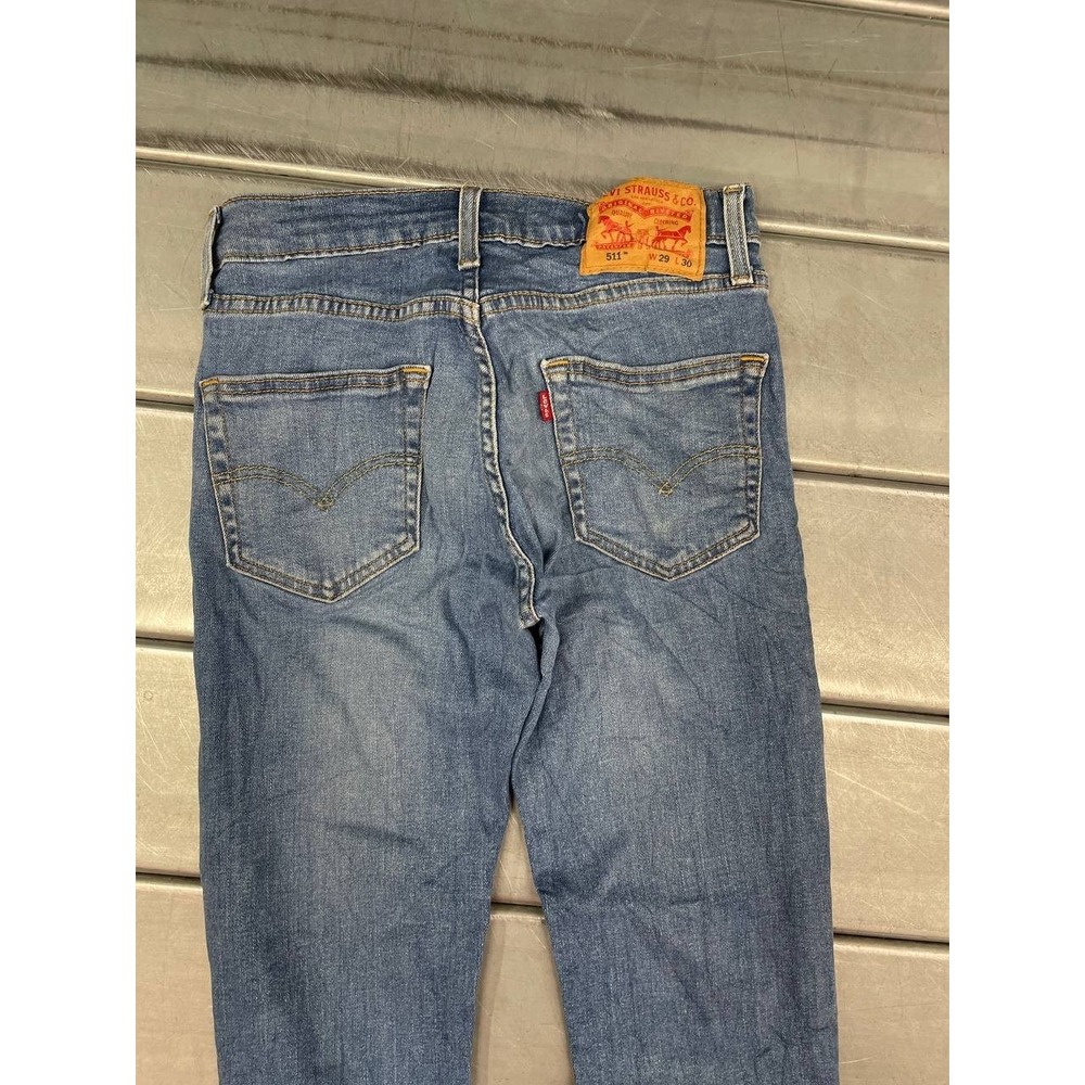 Levis 511 Jeans Mens 28x30 Blue Medium Wash Outdoor Straight - Picture 8 of 15